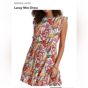 Knee length tropical print dress